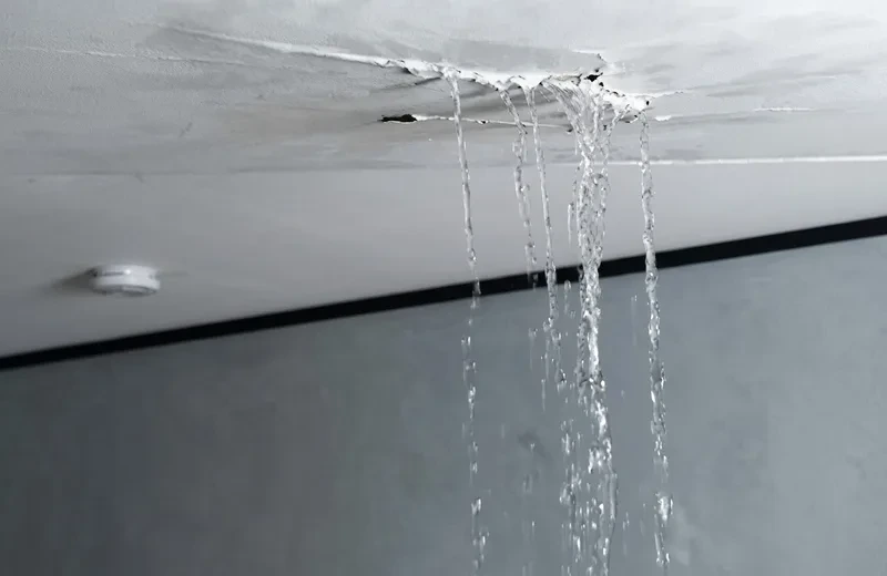 Valley wear and water damage on residential roof