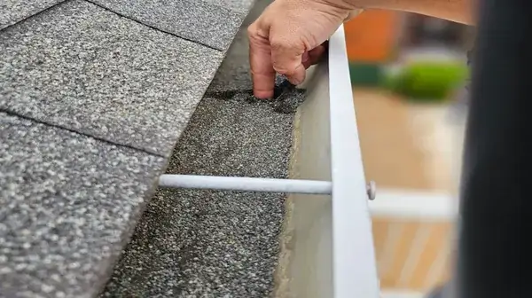 Granule loss visible on aging roof shingles